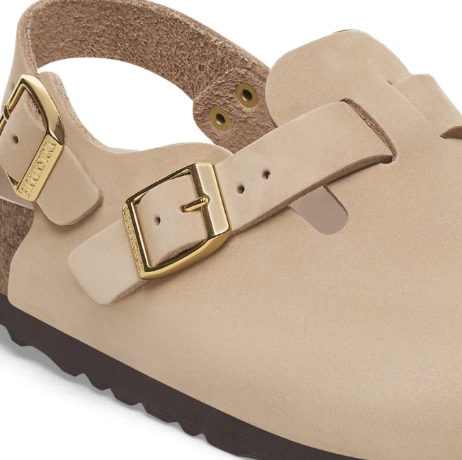 Birkenstock Tokio Nubuck Leather Sandcastle Clog  Narrow