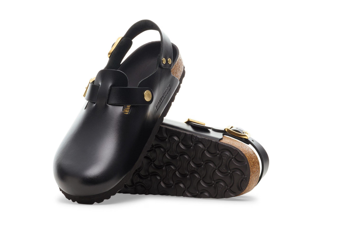 Birkenstock Tokio II Natural Leather Black  Narrow