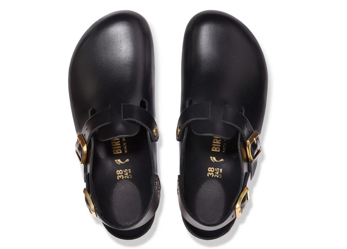 Birkenstock Tokio II Natural Leather Black  Narrow