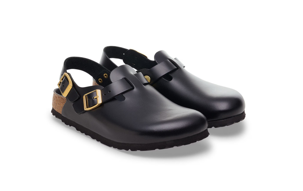 Birkenstock Tokio II Natural Leather Black  Narrow