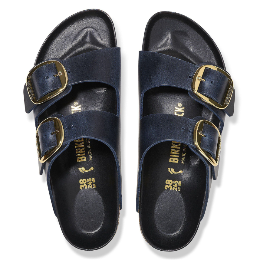 Birkenstock Arizona Big Buckle Oiled Leather Sandals - Blue Regular