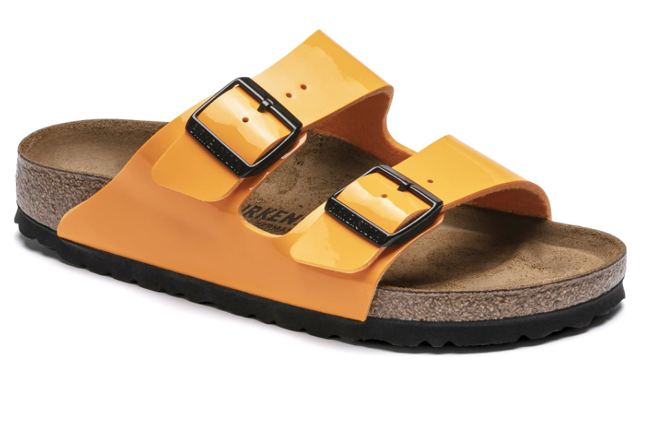 Birkenstock Arizona Patent Birko-Flor Sandals - Marigold - Narrow