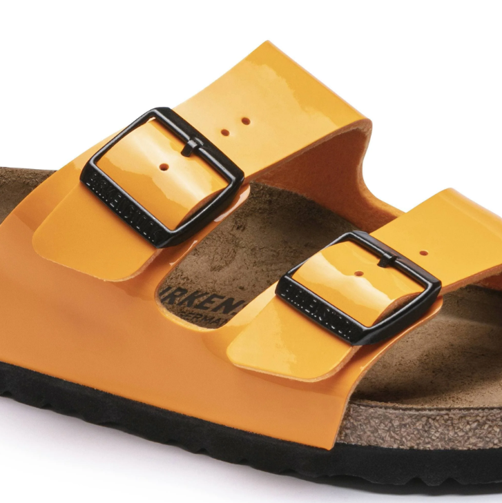 Birkenstock Arizona Patent Birko-Flor Sandals - Marigold - Narrow