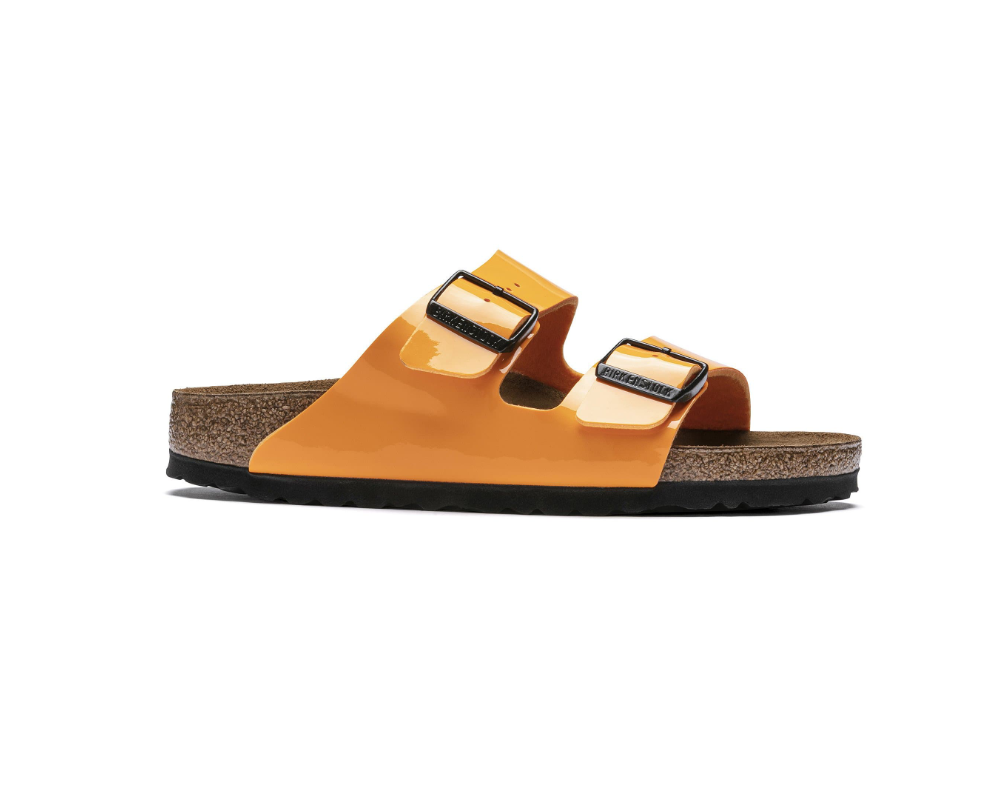 Birkenstock Arizona Patent Birko-Flor Sandals - Marigold - Narrow