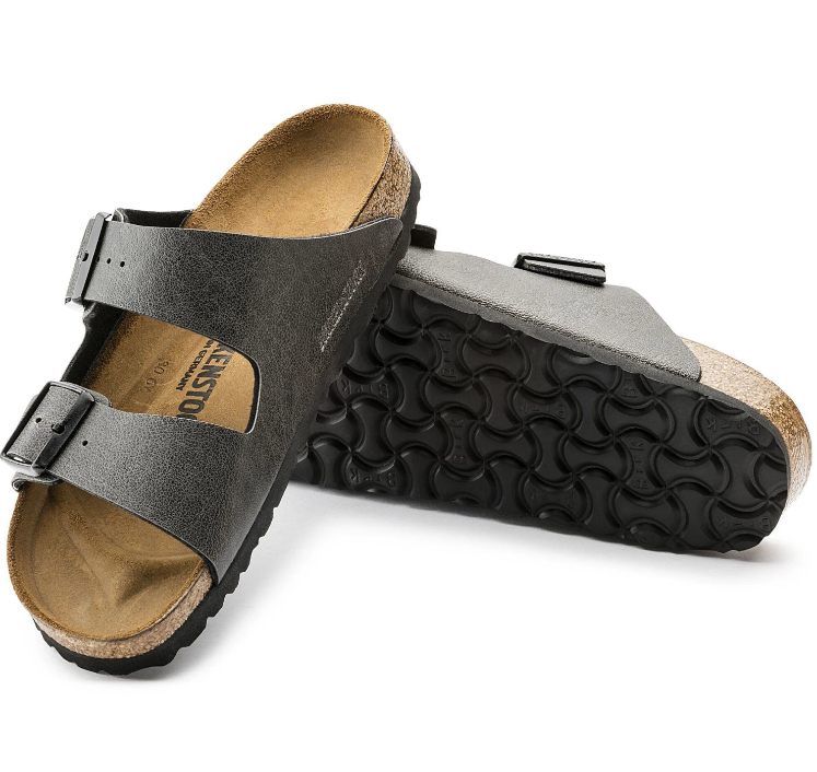 Birkenstock Arizona Birko-Flor Pull Up Sandals - Anthracite - Narrow