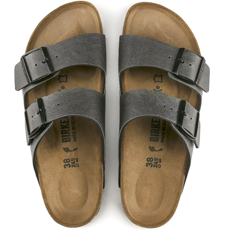 Birkenstock Arizona Birko-Flor Pull Up Sandals - Anthracite - Narrow
