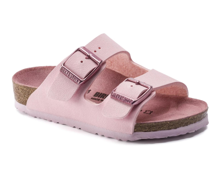 Birkenstock Arizona Kids Birko-Flor Nubuck Sandals - Rose - Narrow
