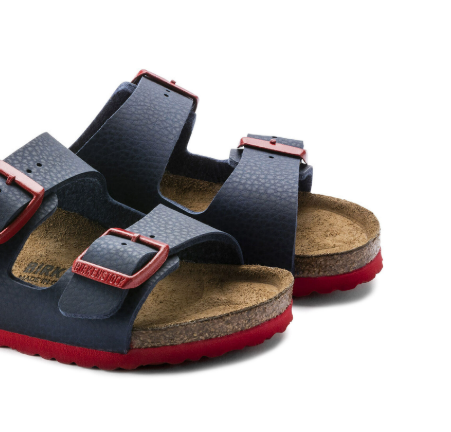 Birkenstock Arizona Kids Birko-Flor Sandals - Blue Red - Narrow