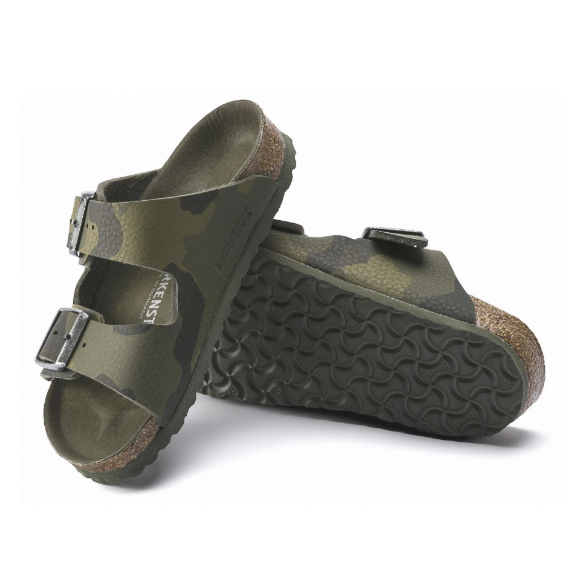 Birkenstock Arizona Kids Birko-Flor Sandals - Desert Soil Camo Green - Narrow