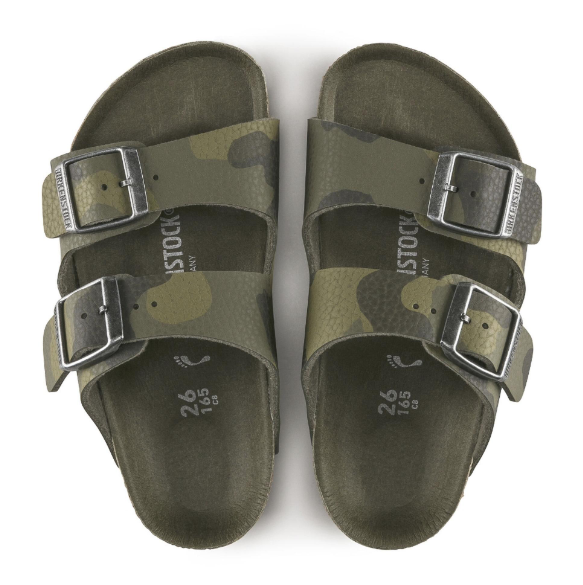 Birkenstock Arizona Kids Birko-Flor Sandals - Desert Soil Camo Green - Narrow
