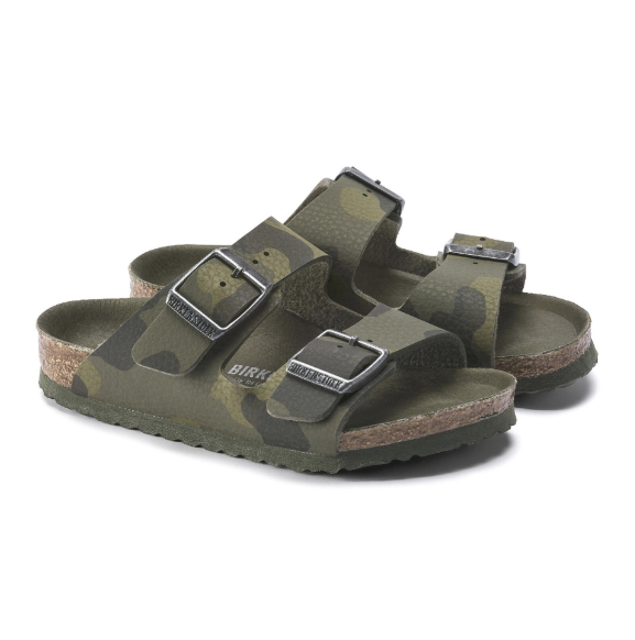 Birkenstock Arizona Kids Birko-Flor Sandals - Desert Soil Camo Green - Narrow