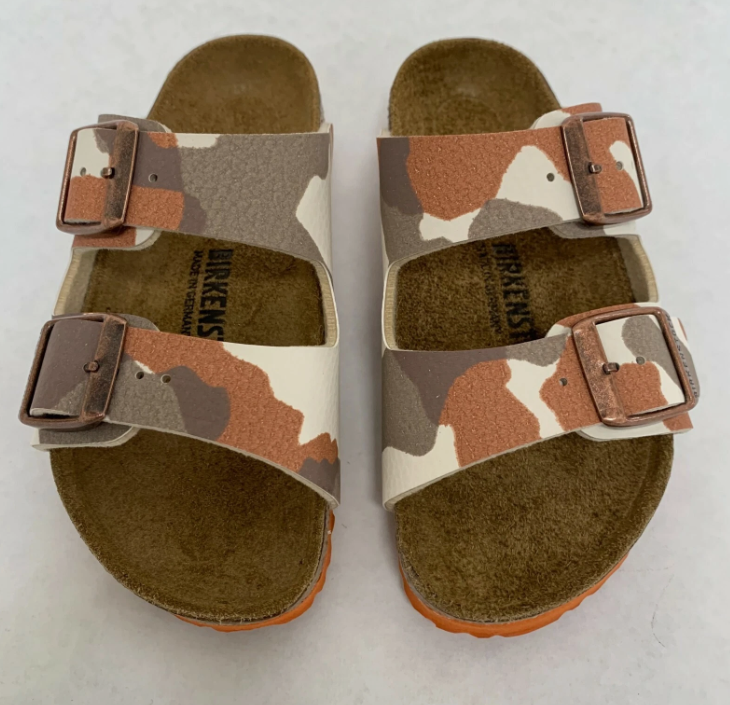 Birkenstock Arizona Kids Desert Soil Camo Birko-Flor Sandals - Eggshell - Narrow