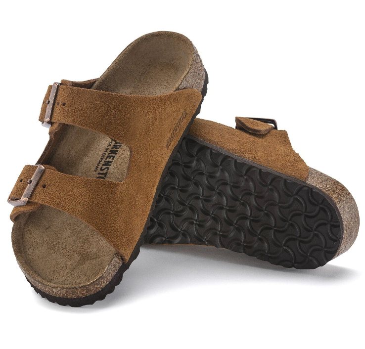 Birkenstock Arizona Kids Suede Leather Sandals - Mink - Narrow