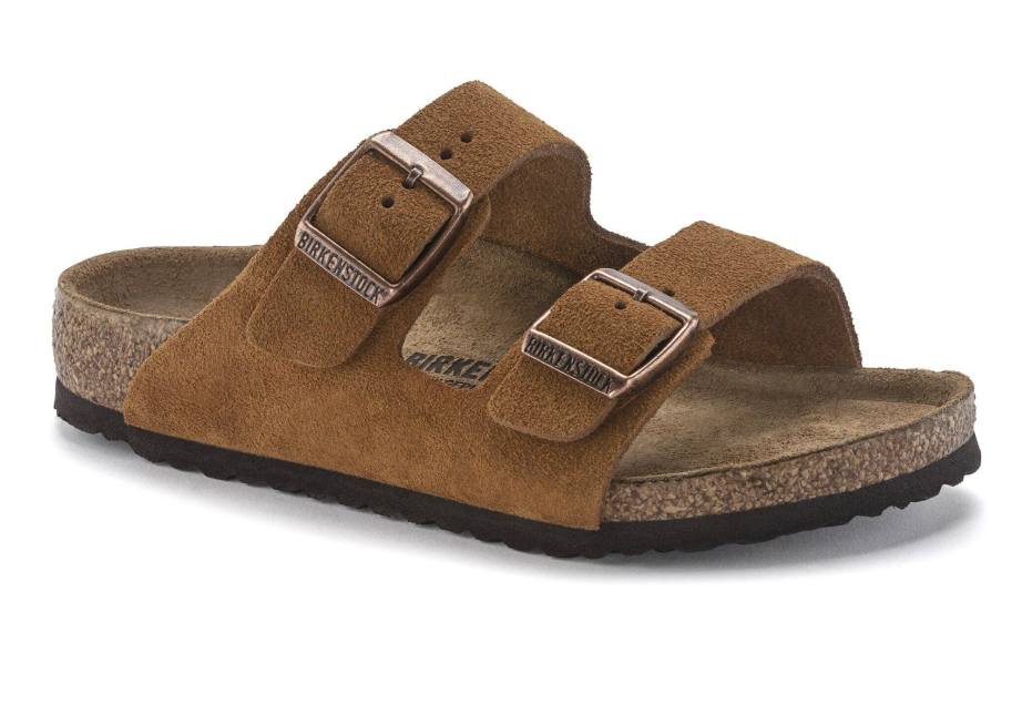 Birkenstock Arizona Kids Suede Leather Sandals - Mink - Narrow