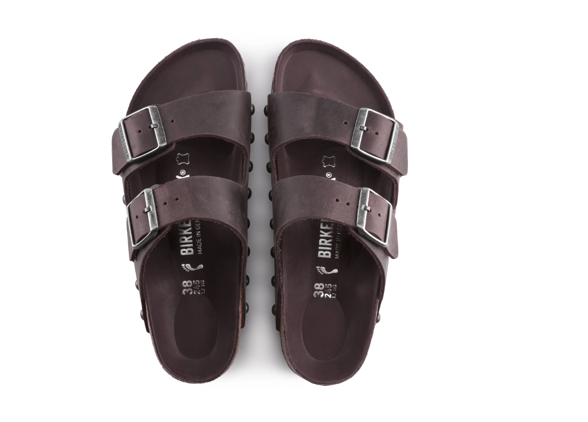 Birkenstock Arizona Light Studs Oiled Leather Sandals - Habana - Narrow