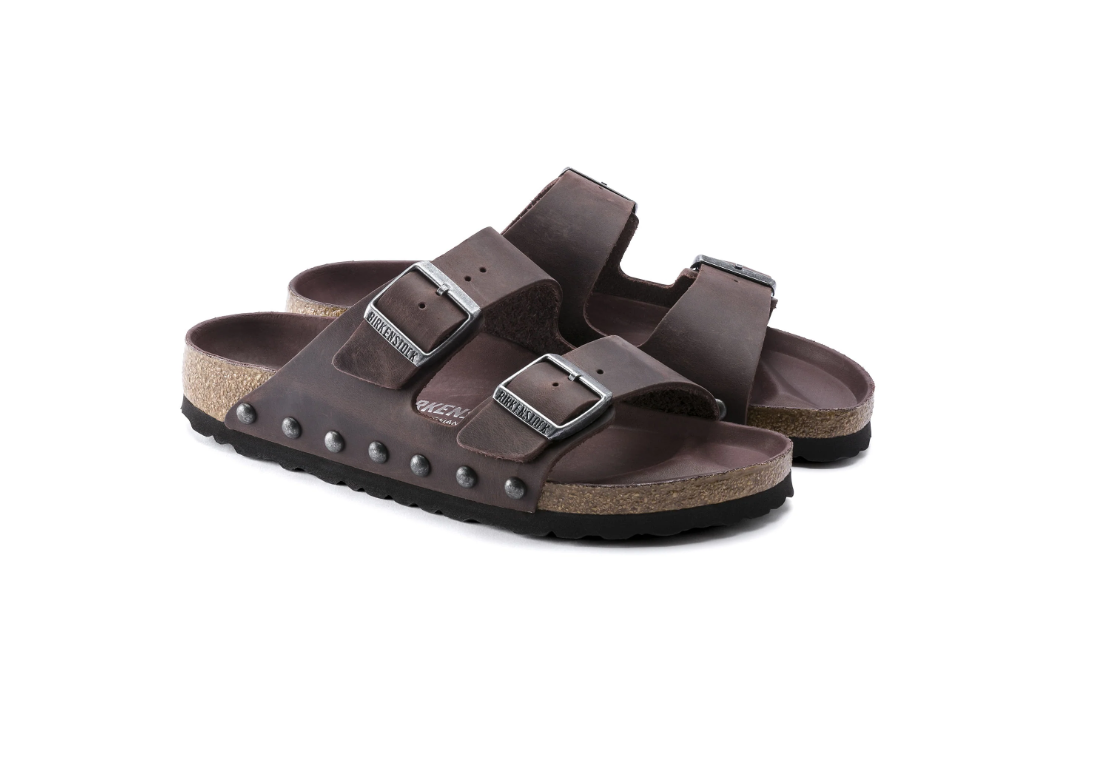 Birkenstock Arizona Light Studs Oiled Leather Sandals - Habana - Narrow
