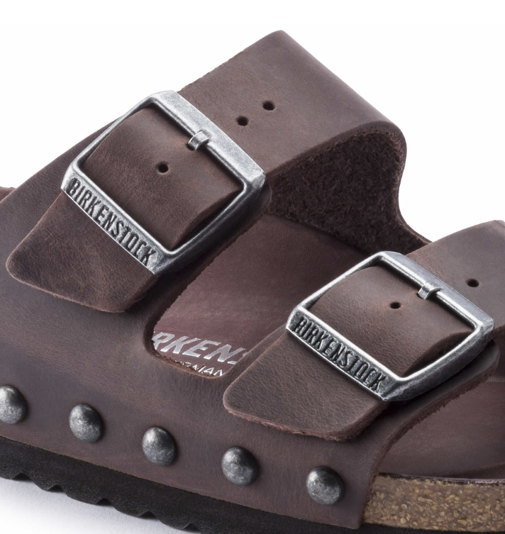 Birkenstock Arizona Light Studs Oiled Leather Sandals - Habana - Narrow