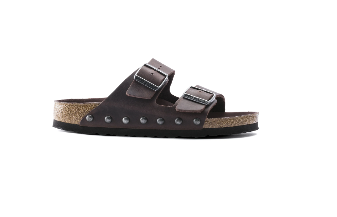 Birkenstock Arizona Light Studs Oiled Leather Sandals - Habana - Narrow