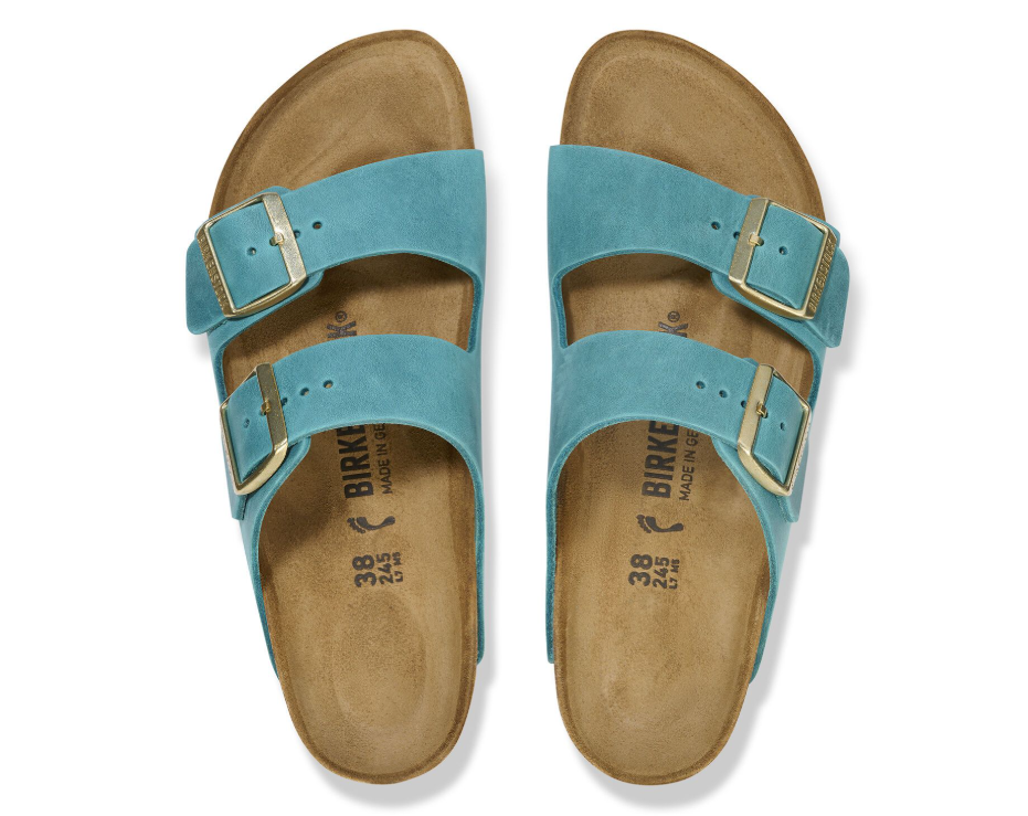 Birkenstock Arizona Oiled Leather Sandals - Biscay Bay - Narrow