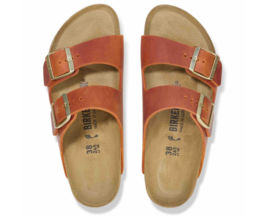 Birkenstock Arizona Oiled Leather Sandals - Burnt Orange - Narrow