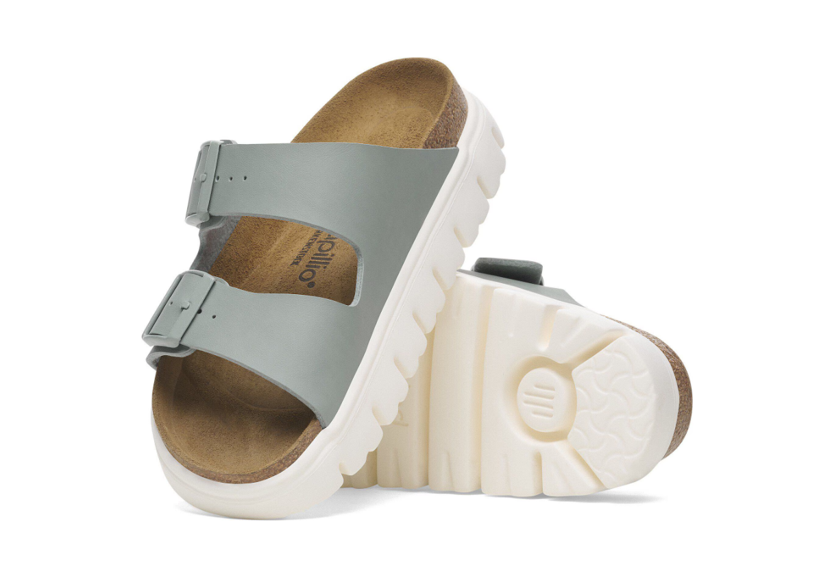Birkenstock Arizona PAP Chunky Birko-Flor Sandals - Pure Sage - Narrow