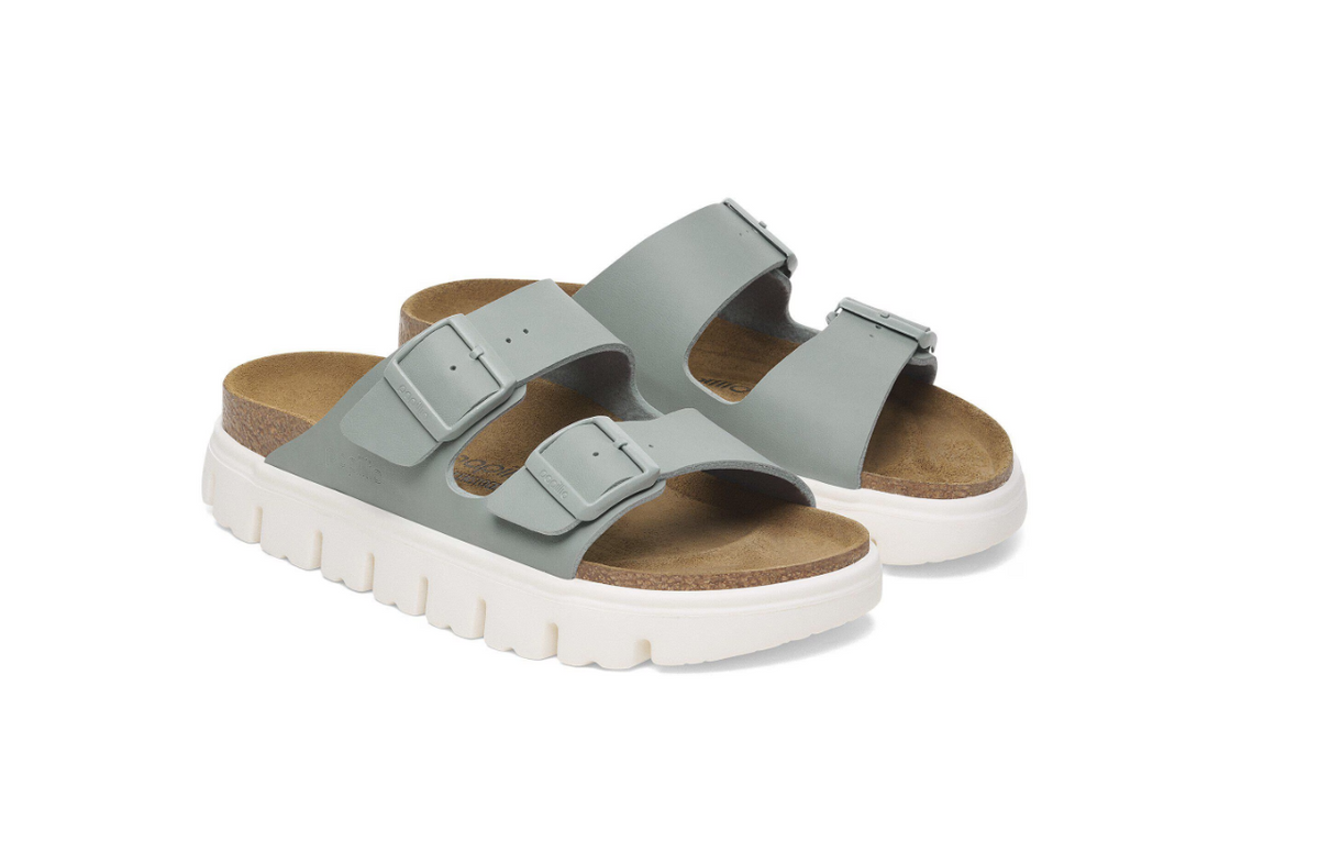 Birkenstock Arizona PAP Chunky Birko-Flor Sandals - Pure Sage - Narrow