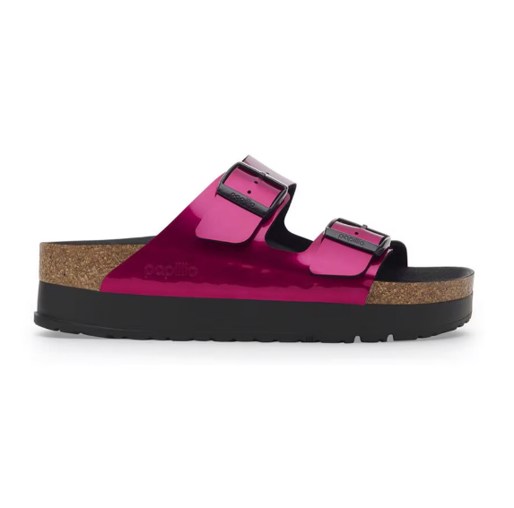 Birkenstock Arizona PAP Flex Platform Birko-Flor Sandals - Metallic Magenta - Narrow