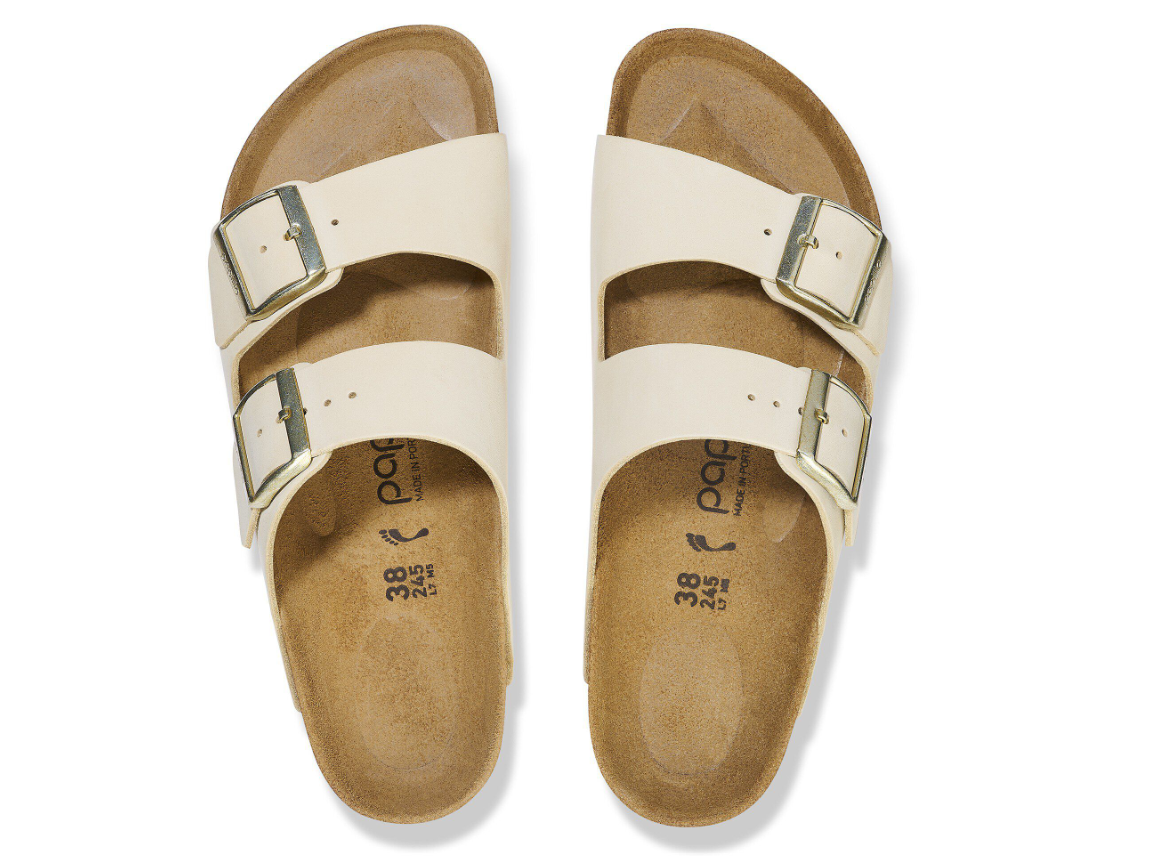 Birkenstock Arizona PAP Flex Platform Nubuck Leather Sandals - Ecru - Narrow