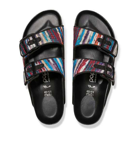 Birkenstock Arizona PAP Flex Platform Textile Sandals - Multi Turquoise - Narrow