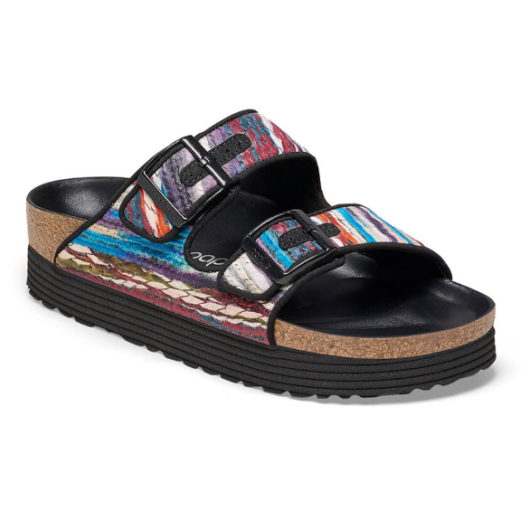 Birkenstock Arizona PAP Flex Platform Textile Sandals - Multi Turquoise - Narrow