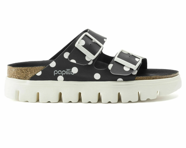 Birkenstock Papillio Arizona Platform Birko-Flor Sandals - Black Polka Dots - Narrow