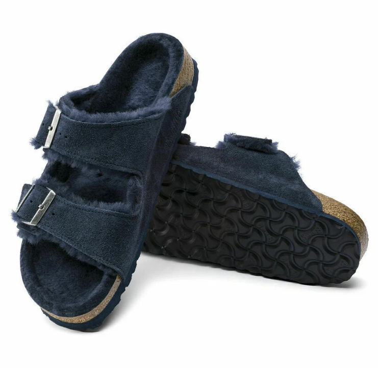 Birkenstock Arizona Shearling Suede Leather Sandals - Night - Regular