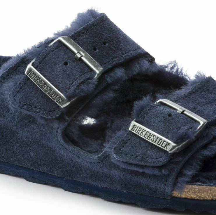 Birkenstock Arizona Shearling Suede Leather Sandals - Night - Regular