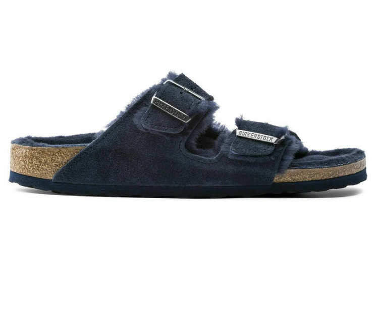 Birkenstock Arizona Shearling Suede Leather Sandals - Night - Regular