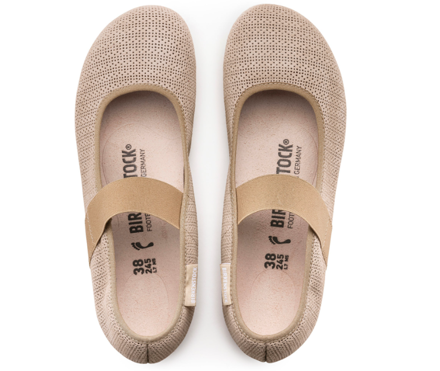 Birkenstock Tess Embossed Suede Leather Sand Narrow