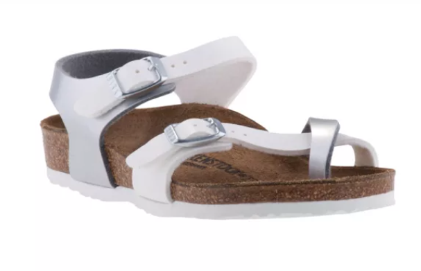 Birkenstock Taormina Kids Soft Metallics Silver White  Regular
