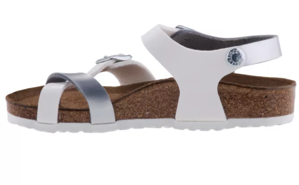 Birkenstock Taormina Kids Soft Metallics Silver White  Regular