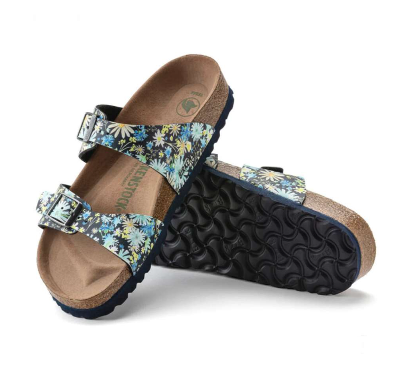 Birkenstock Sydney Vegan Birko-Flor Summer Floral Blue Narrow