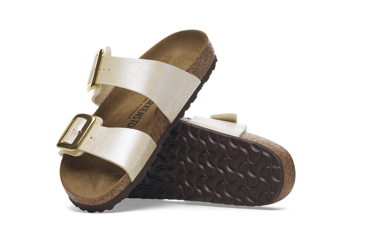 Birkenstock Sydney Cushion Buckle Birko-Flor Graceful Pearl White Narrow