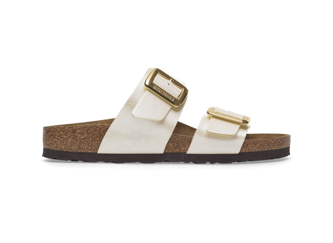Birkenstock Sydney Cushion Buckle Birko-Flor Graceful Pearl White Narrow