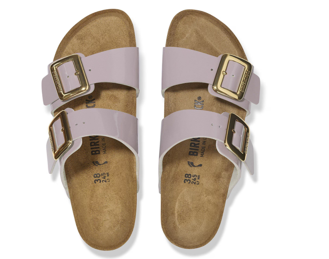 Birkenstock Sydney Luxe Buckle Birko-Flor Patent Faded Purple Narrow