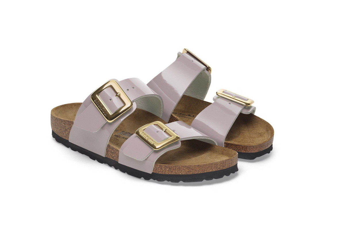 Birkenstock Sydney Luxe Buckle Birko-Flor Patent Faded Purple Narrow