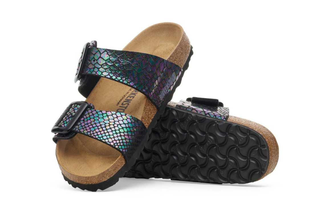 Birkenstock Sydney Luxe Buckle Shiny Snake - Black, Regular