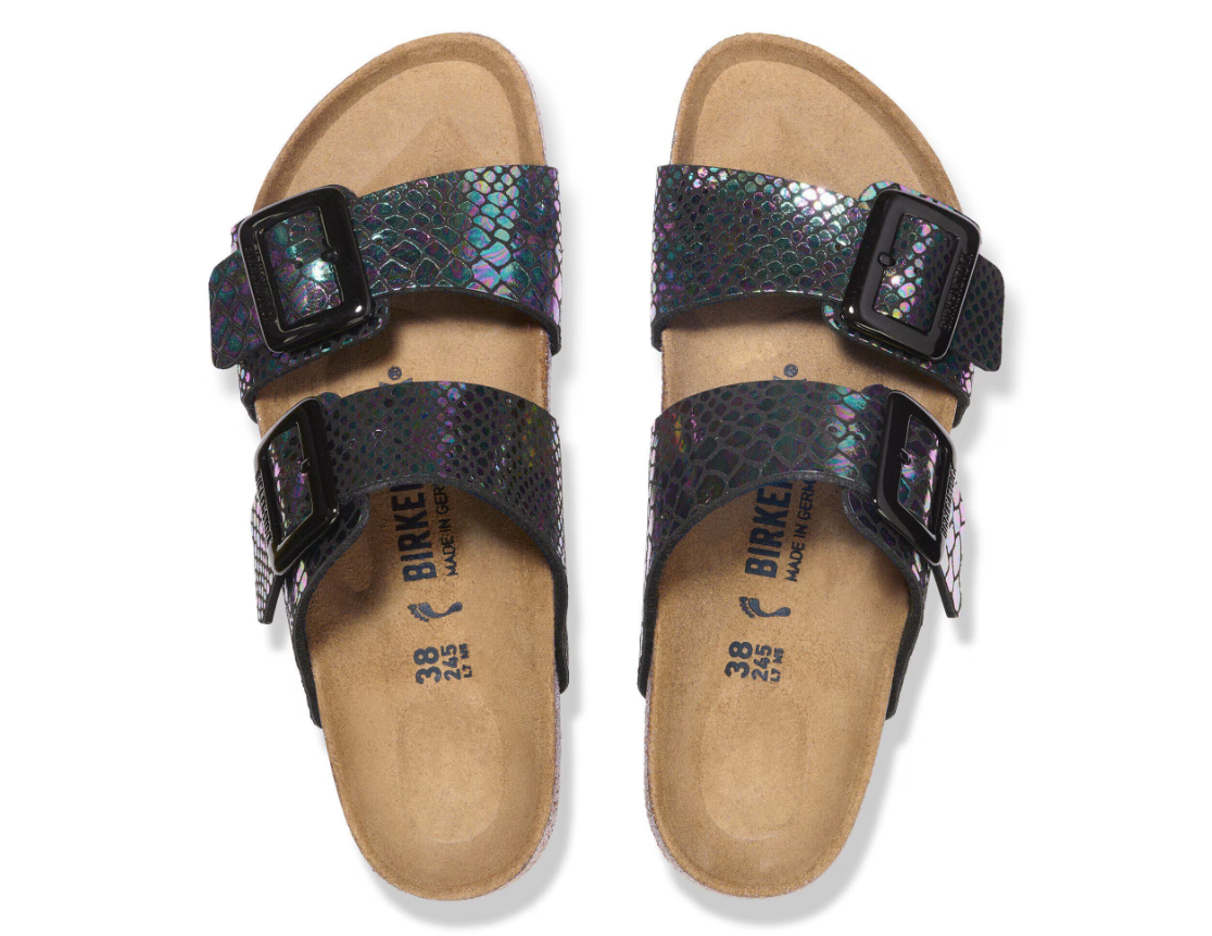 Birkenstock Sydney Luxe Buckle Shiny Snake - Black, Regular