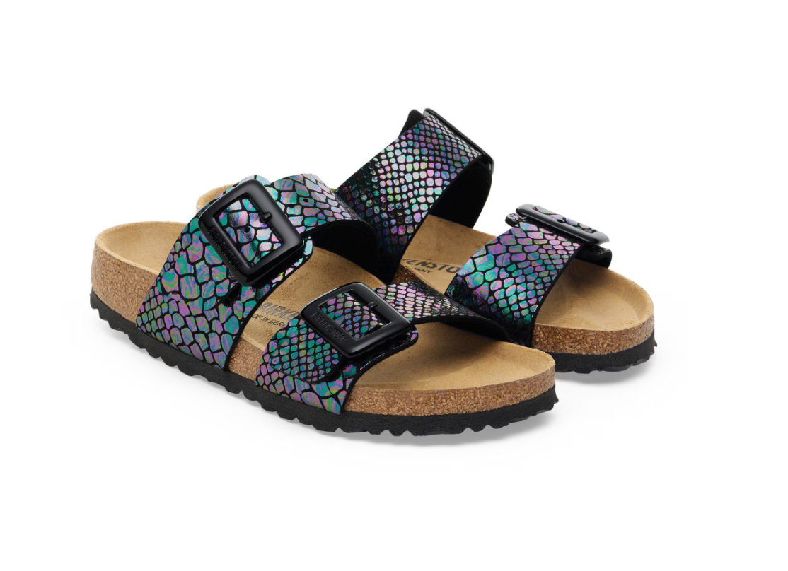 Birkenstock Sydney Luxe Buckle Shiny Snake - Black, Regular