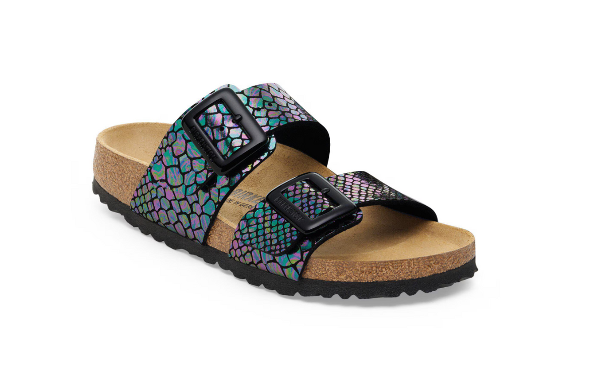 Birkenstock Sydney Luxe Buckle Shiny Snake - Black, Regular
