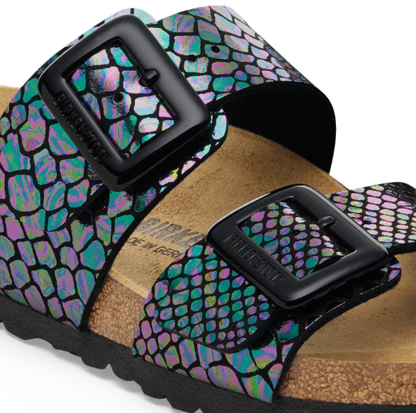 Birkenstock Sydney Luxe Buckle Shiny Snake - Black, Regular