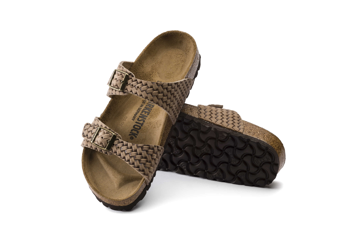 Birkenstock Sydney Embossed Oiled Leather Weave Tabacco