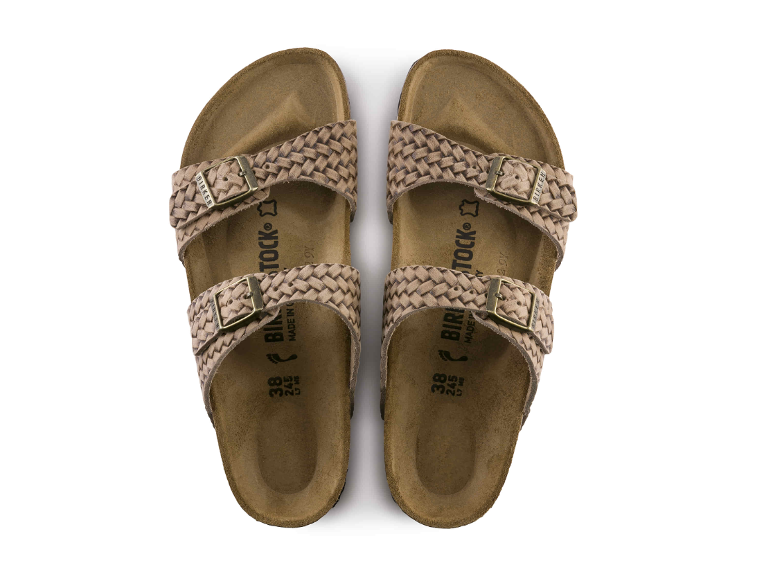 Birkenstock Sydney Embossed Oiled Leather Weave Tabacco