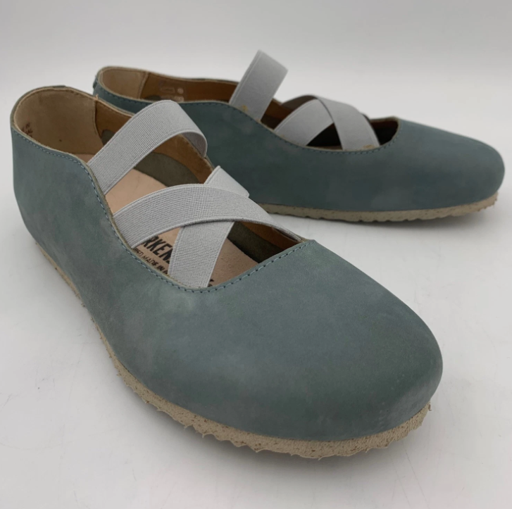 Birkenstock Santa Ana Nubuck Leather Lead Lavender Narrow
